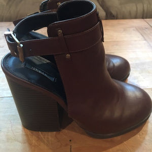 F21 Open Back Booties